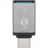 Wentronic Goobay Adaptador USB-C™ - conector hembra USB 3.0 A, gris - para conectar dispositivos USB-C™ y USB-A (56621)