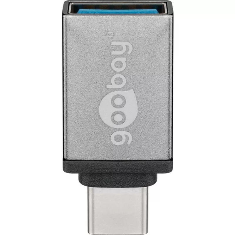 Wentronic Goobay Adaptador USB-C™ - conector hembra USB 3.0 A, gris - para conectar dispositivos USB-C™ y USB-A (56621)