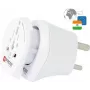 SKROSS Country Combo World to India, enchufe India (Type D, BS 546), blanco – apto para todos los dispositivos con y sin toma de tierra (2 y 3 polos) (39764)