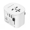 Adaptador de viaje GEMBIRD TPA-EU2A1C15-01-W – 15W, conector Type-E, 2× USB-A + 1× USB-C, 100–250V