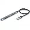 Delock 64273 hub USB delgado de 7 puertos, USB Type-C o Type-A a 1x USB 5 Gbps Type-A + 6x USB 2.0 Type-A
