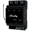 Relé inteligente Shelly Wave PRO 3 — negro, carcasa de plástico, 110–240 V AC, 50–60 Hz, 0,3 W, 53×59×96 mm