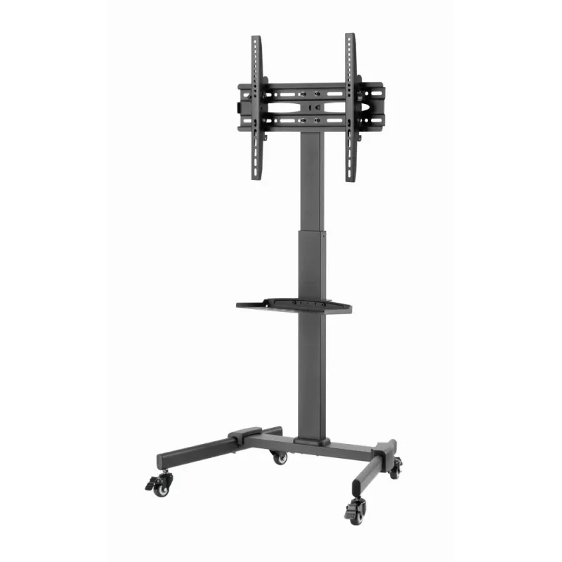 Soporte de TV GEMBIRD TVS-55T-01 para televisores de 32–55 pulgadas, acero, altura ajustable VESA 100x100–400x400, inclinable, ruedas, carga máxima 35 kg
