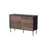 Cómoda cama meble CORTINA 1D3S 120x40x81 cm, negro/nogal, 3 cajones, aglomerado