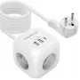 Regleta QOLTEC 52547 Power Cube 3 tomas AC, 2 USB-A, 1 USB-C PD 20W