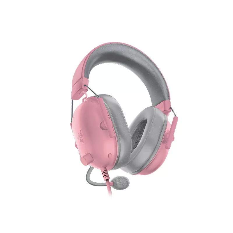Razer BlackShark V2 X RZ04-03240800-R3M1 auriculares gaming con cable, circumaurales, 3,5 mm, drivers de 50 mm, micrófono cardioide, Quartz Pink