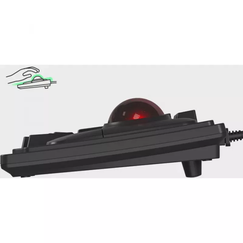Teclado mecánico con cable de tamaño completo KeySonic KSK-8202ELU-T (DE) — USB, distribución alemana, negro