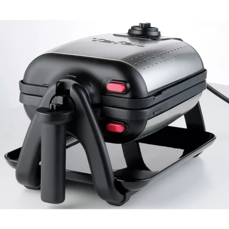 Gofrera Tefal WM756D 2 gofres 1200 W negro, acero inoxidable