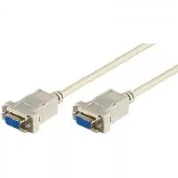 Wentronic Goobay cable de conexión D-SUB null modem, gris, 2 m - conector hembra D-SUB/RS-232 (9 pines) > conector hembra D-SUB/RS-232 (9 pines) (68484)