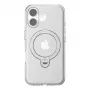 Funda protectora transparente Torras Ostand Spin para iPhone 16 – transparente, ajuste delgado