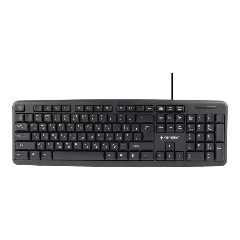 Teclado Gembird KB-U-103-RU oficina USB QWERTY inglés ruso negro