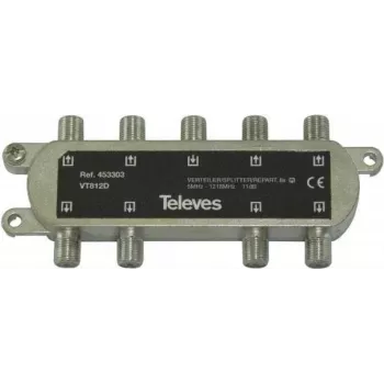 Televes VT812D distribuidor de 8 salidas, 12 dB