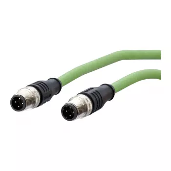 METZ CONNECT M12 - Cable de red - M12 (4 polos) (M) a M12 (4 polos) (M) - 2 m - Apantallado - CAT 5e - Hilo flexible - Verde