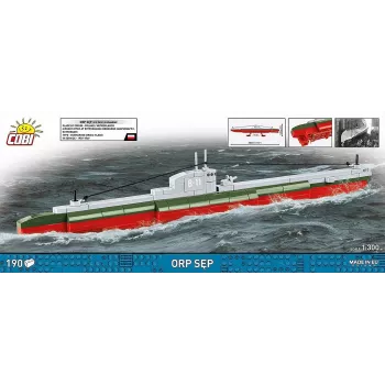 Maqueta de plástico Cobi submarino polaco ORP Sęp escala 1:300 (COBI-4856)