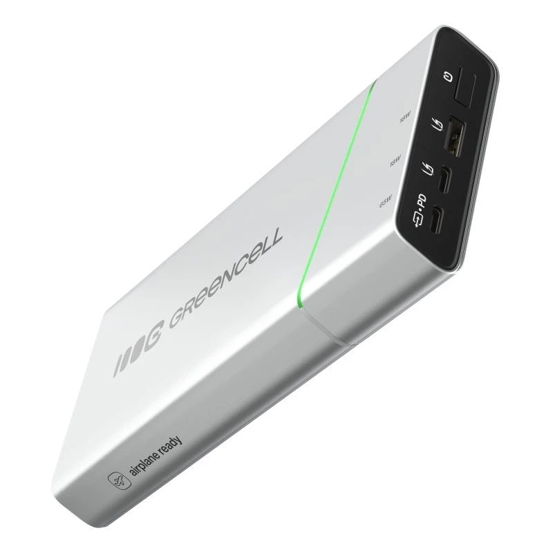 Batería portátil Green Cell BPLGC20P 20800 mAh litio-ion, USB-C PD 65W, 2x USB-C + 1x USB-A, carcasa de aluminio