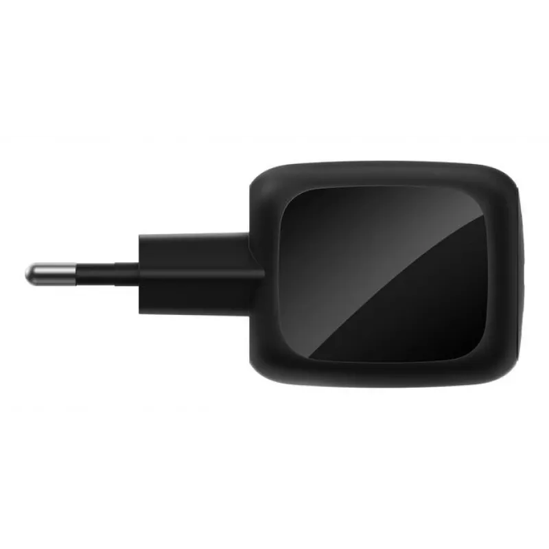 Cargador rápido AC de interior Belkin WCH019kqBK — 2× USB‑C, negro, protección OVP/OC/OT/SC