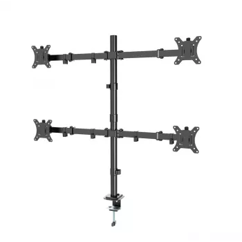 Soporte para monitor Gembird MA-D4-01, pinza de mesa para hasta 4 pantallas, 32 pulgadas (81,3 cm), 40 kg, VESA 75x75–100x100, negro