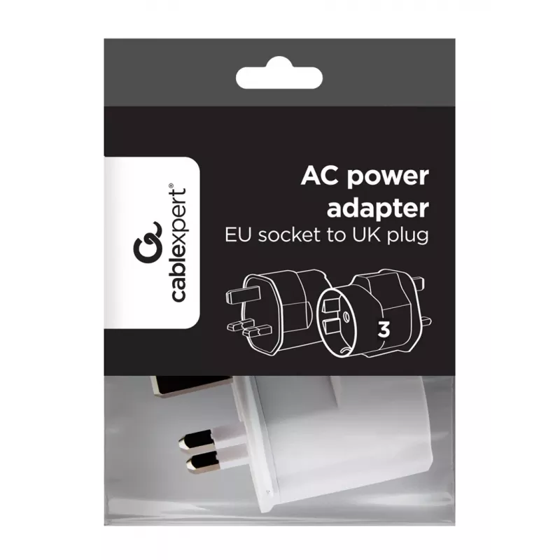 Gembird A-AC-EUFUKM-01 adaptador de red AC, toma Schuko UE a enchufe UK, 13 A