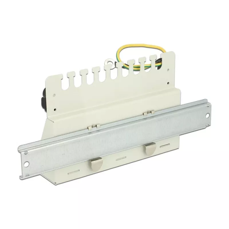 DeLOCK 67041 escuadra de montaje para carril DIN de 35 mm con 2 orificios de montaje
