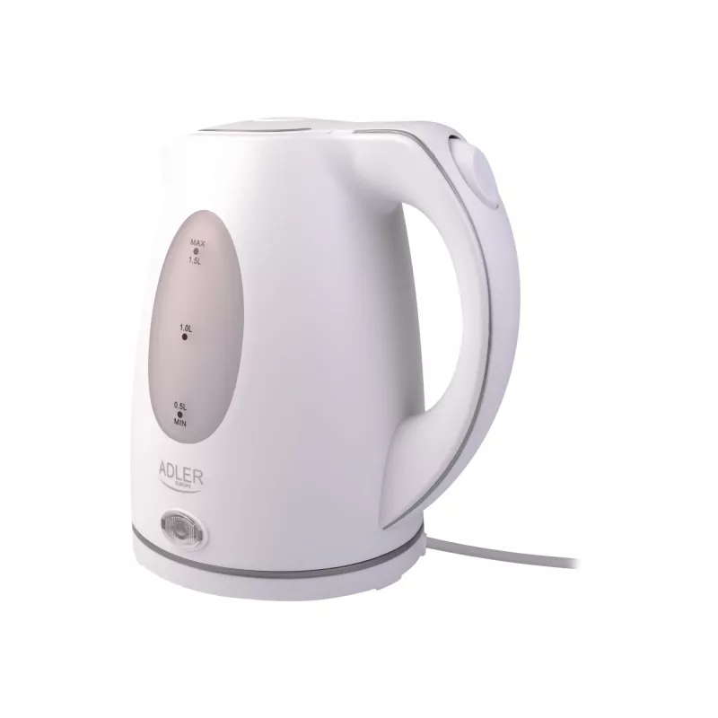 Adler | Hervidor | AD 1207 | Estándar | 2000 W | 1,5 L | Plástico | Base giratoria 360° | Blanco