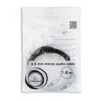 Cable GEMBIRD CCAP-444-6 (mini jack macho - mini jack macho; 1,8 m; color negro)