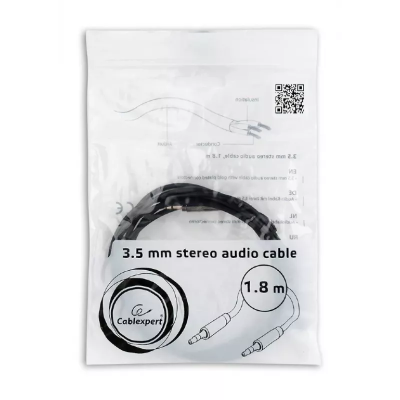 Cable GEMBIRD CCAP-444-6 (mini jack macho - mini jack macho; 1,8 m; color negro)