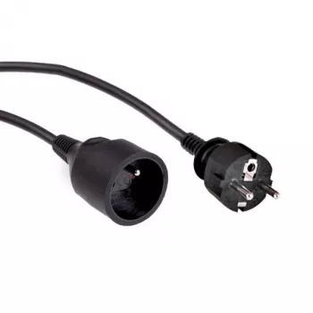 Alargador de red LOGON PSPC02 — cable de 2 m, 1 toma de CA, negro
