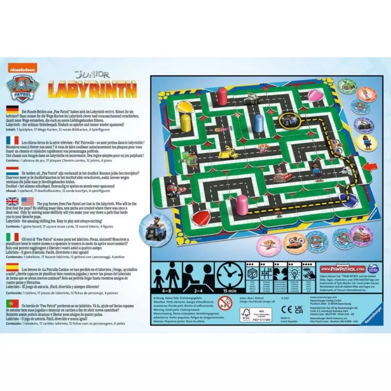 Juego de mesa Ravensburger Paw Patrol Junior Labyrinth