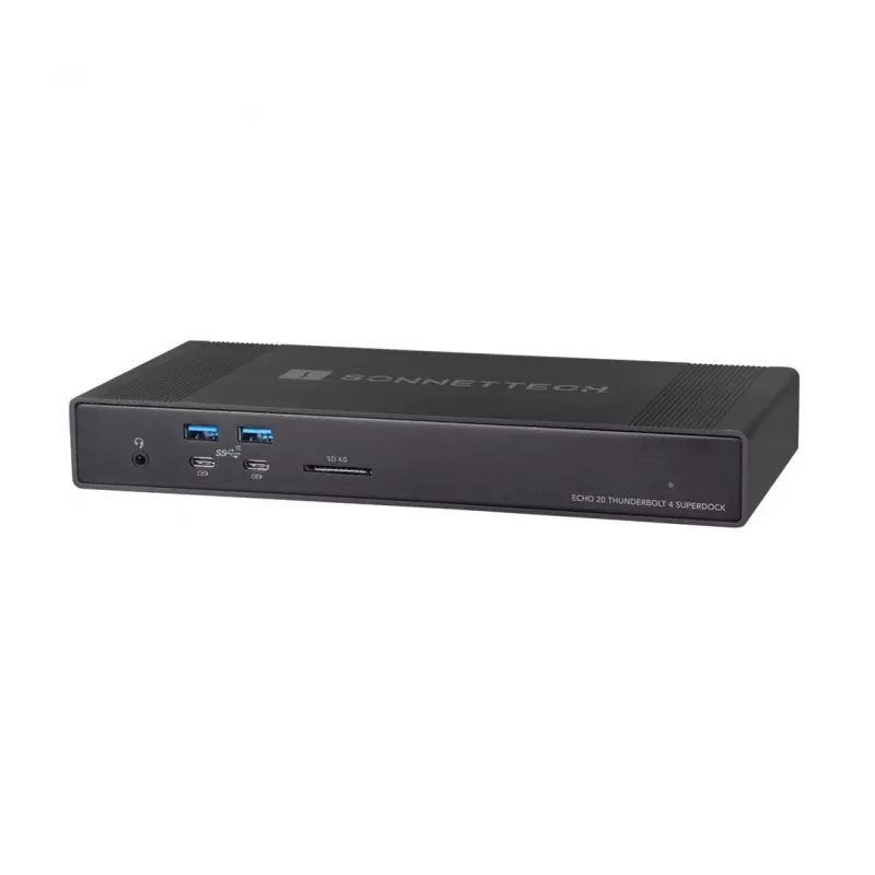 Sonnet Echo 20 Thunderbolt 4 SuperDock con cable negro 100W Power Delivery 2500 Mbit/s