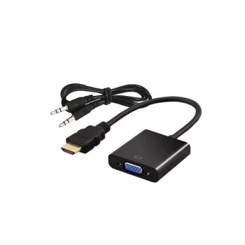 Adaptador de vídeo SAVIO CL-23/B VGA (macho) a HDMI Type-A (hembra) 0,5 m, negro