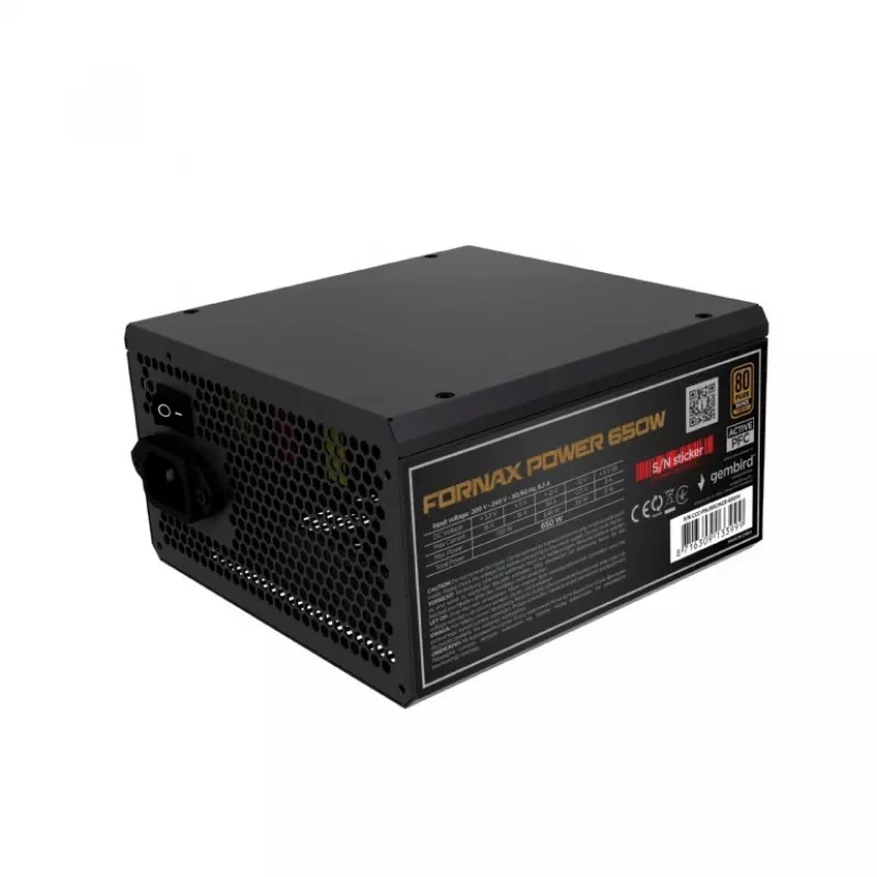 Fuente de alimentación 650W PFC activo ventilador 12 cm 80+Bronze industrial
