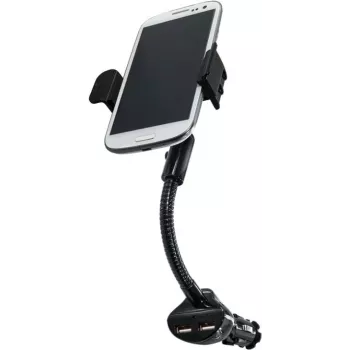 Cargador de coche Logilink con soporte - fuente de alimentación - coche - 15,5 W - 3,1 A - 2 puertos de salida (USB) (PA0121)