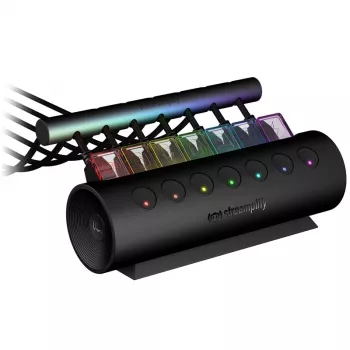 Streamplify HUB CTRL 7, 7x USB 3.0 Tipo A, RGB, 12V, cable de alimentación EU – negro