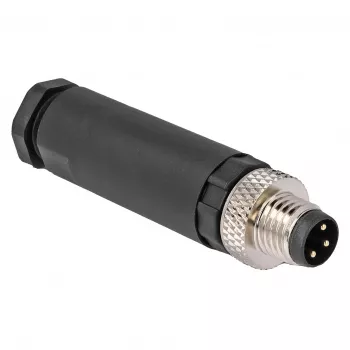 Conector DeLOCK M8 codificación A 3 polos conector macho conexión por tornillo negro
