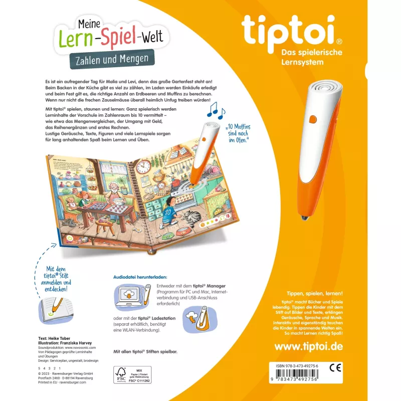 tiptoi Mi mundo de aprendizaje y juego: números y cantidades, libro educativo