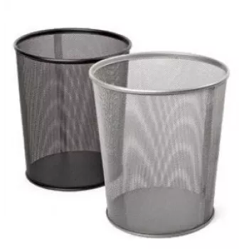 Papelera Forpus, 12 l, negro, metal perforado