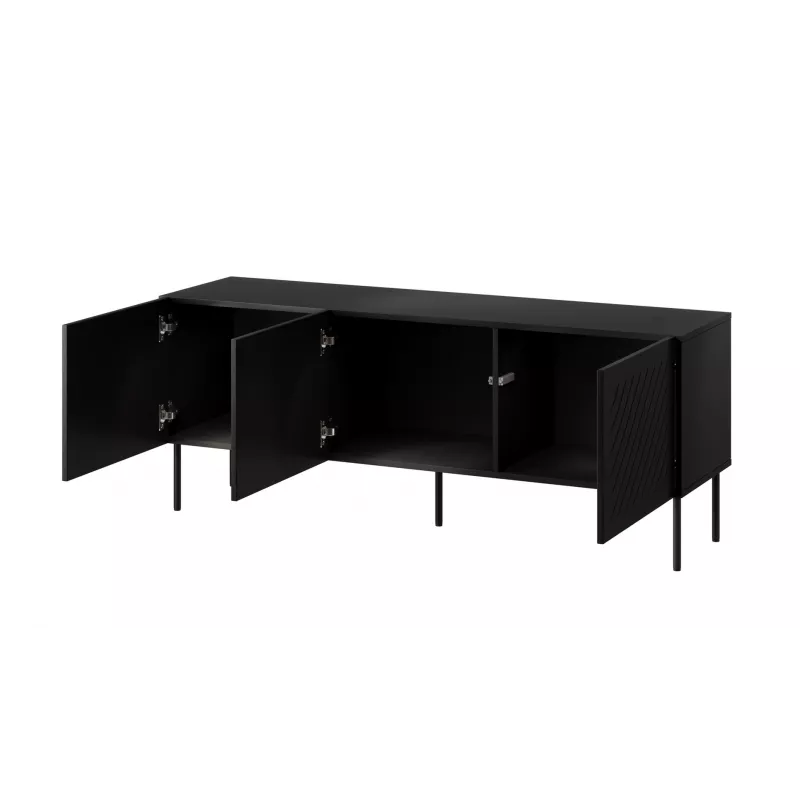 Mueble RTV SIENA 150.5x40x60 negro mate