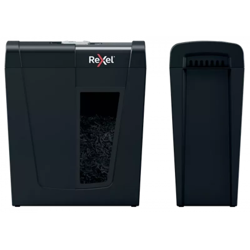 Destructora de papel REXEL Secure X8 — corte cruzado P-4, 4x40 mm, capacidad 8 hojas, depósito 14 l, negra