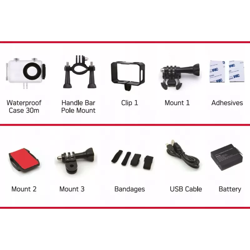 Action cam AgfaPhoto Action cámara deportiva 16 MP 2K Ultra HD CMOS Wi-Fi 58 g (AC7000BK)