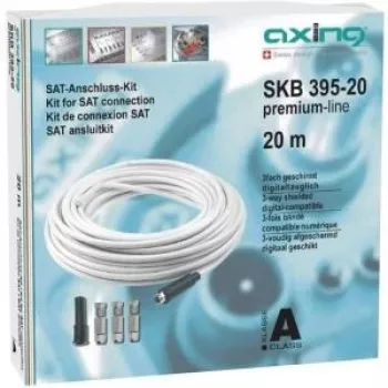 Cable coaxial Axing SKB 395-20 20m Blanco