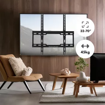 Soporte de pared para TV Maclean MC-412 32 -70 VESA 400x400 45kg inclinable universal ajustable nivel y accesorios de montaje
