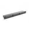 Patch panel 1U LANBERG PPS5-1024-B — 24 puertos RJ-45 Cat5, metal, negro, montaje en rack