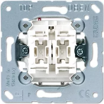 Módulo interruptor de pared JUNG 505 U 1P, unipolar 10 A, 250 V — blanco metálico