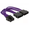 DeLOCK - Fuente de alimentación - alimentación interna, 4 polos (M) - cable de alimentación de 8 polos (EPS12V) (H) - 15 cm - violeta (83703)