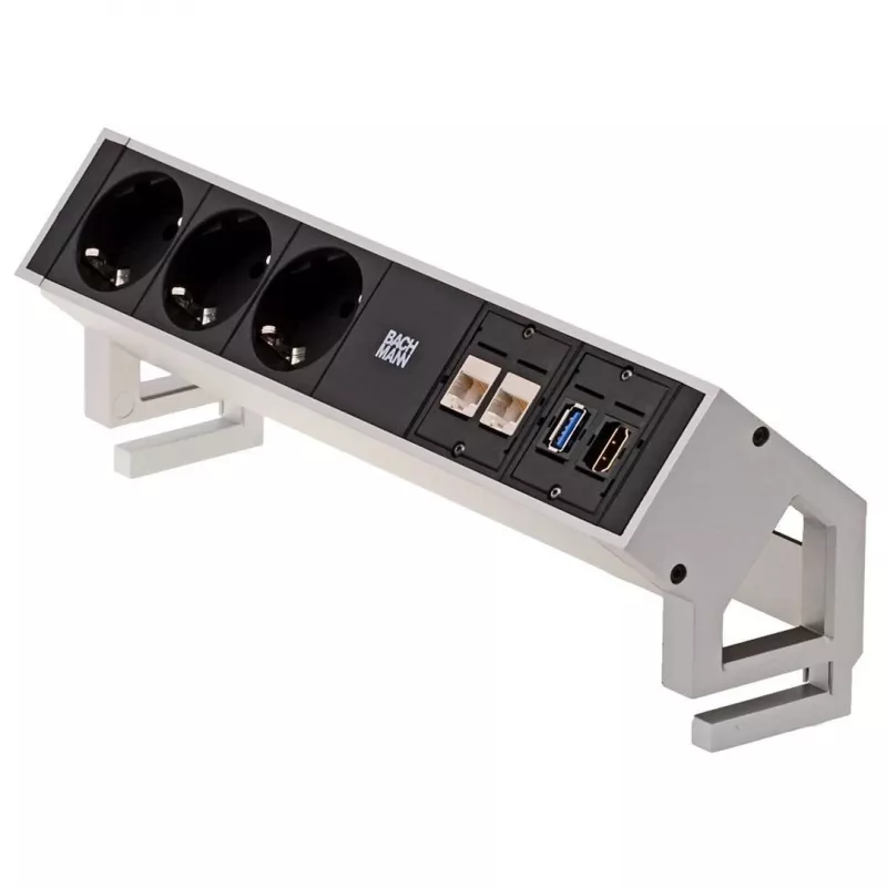 Regleta de alimentación Bachmann 3x Schuko 2x CAT6 1x HDMI 1x USB3.0 902.502