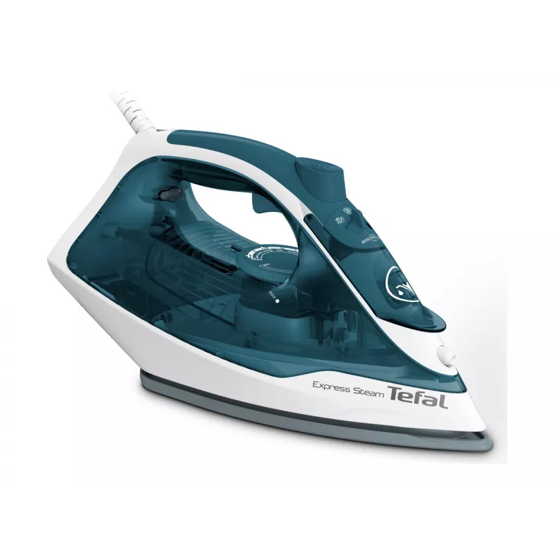 Tefal FV2839 Plancha Dry & Steam suela Cerilium 2400 W Azul, Blanca