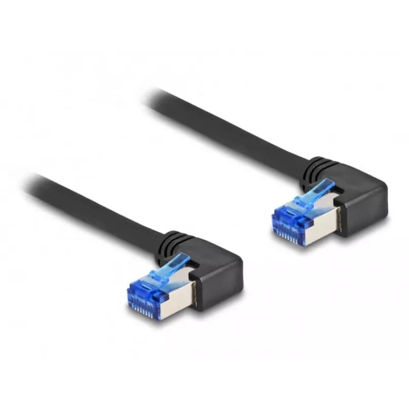 Cable de red DeLOCK RJ45 Cat.6A S/FTP en ángulo 1 m negro
