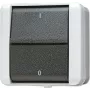 JUNG 802 W - Interruptor basculante - bipolar - con cable - negro - blanco - termoplástico - IP44