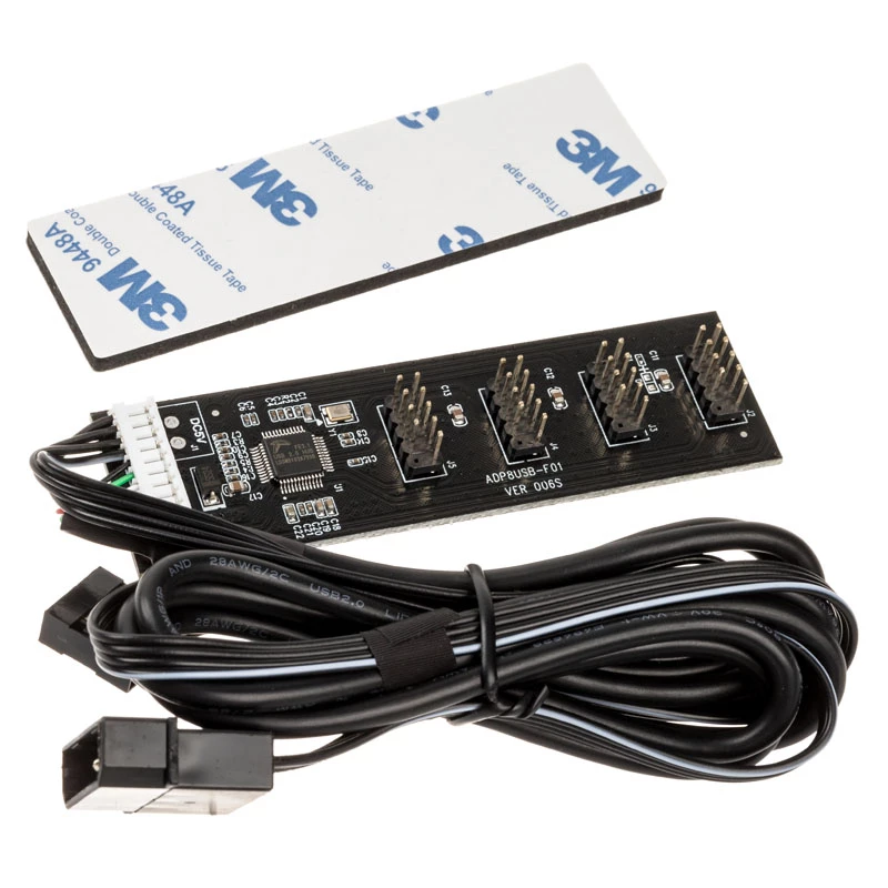 Tarjeta hub USB Kolink USB 2.0 con cable USB y Molex de 60cm