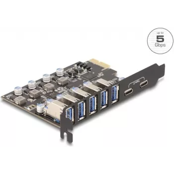 Tarjeta DELOCK PCI Express x1 90346 — 5 Gbit/s, 5 puertos externos